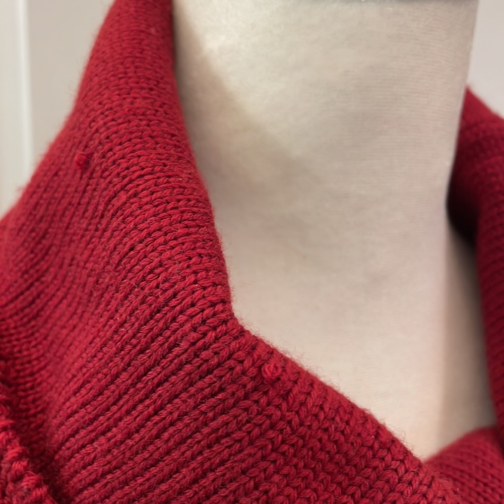 Vintage Marina Rinaldi Wool Cowl Neck Sweater in Dark Red. Size L. EUC - Picture 7 of 8